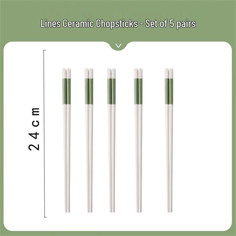 Hao Ya Jingdezhen Ceramic Chopsticks - Line Pattern