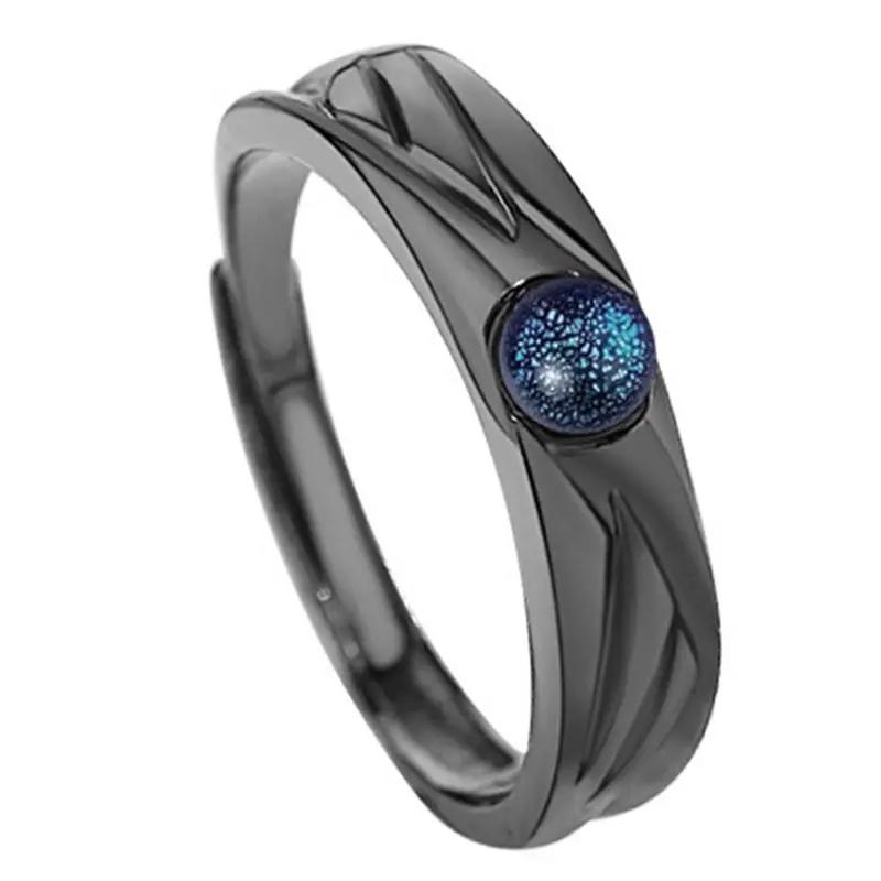S Dämonen und Engel Gothic passendes Paar Freundschaft Liebhaber Offen Verstellbar Ringe Edelstahl Ehering Schmuck Geschenke resizable gray