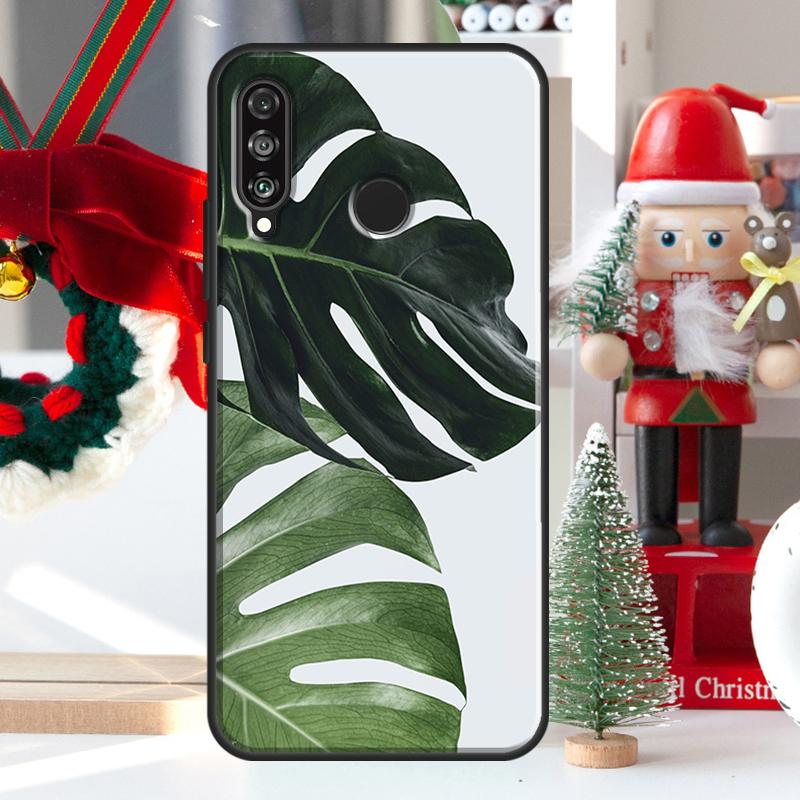 Leaves Monstera Green For Huawei Nova 12i 11i 8i 12s Y73 Y72 Y61 Y91 Y90 Y70 Y60 9 10 SE P60 Pro P30 P40 Lite Case