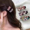 1 Stück Bunte Strasssteine Strass Haarklammern Acetatmaterial Elegantes Design Entenschnabel Haarnadel Funkelnder Kristall