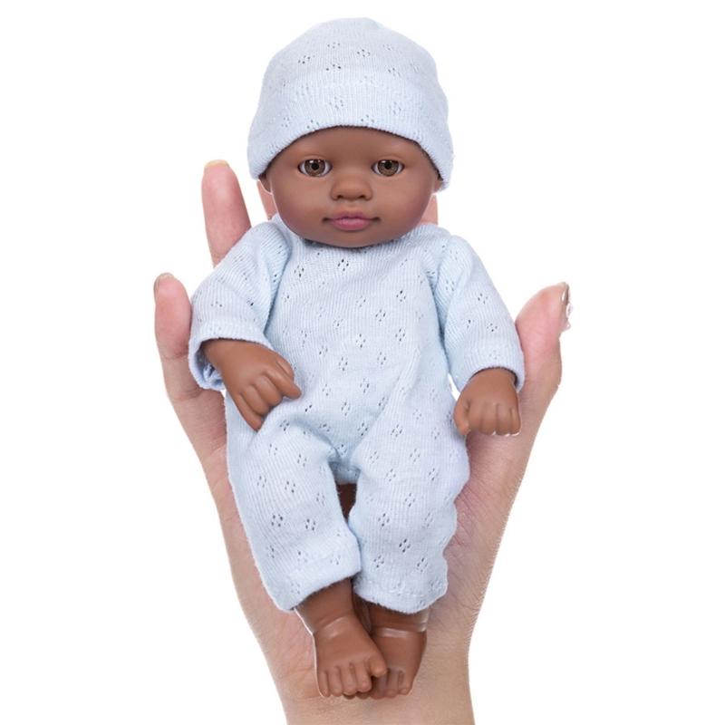 7Inch Vinyls Reborns Doll Life Like Reborns African Baby Dolls For Child Soothing And RolePlaying Education Toy