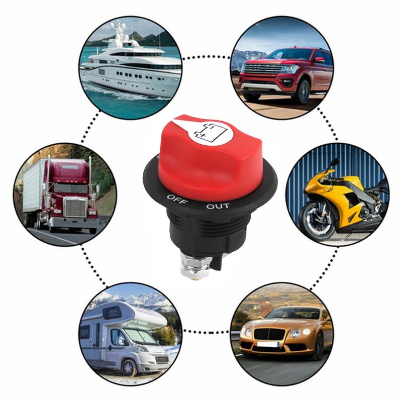 Car Battery Switch Rotary Disconnect Safe Cut Off Power Isolator for Motorcycle Boat Auto Truck Battery Circuit Breaker Parts
