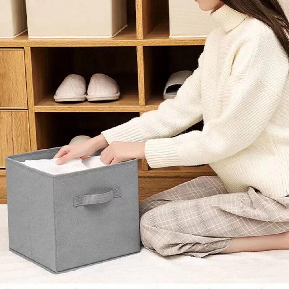 Non Woven Fabric Square Storage Box Foldable Underwear Storage Box Kid Toy
