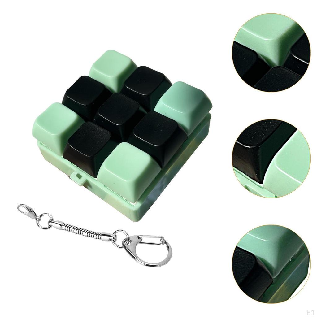 Tastatur Fidget Nøkkelring 9 Taster Mekanisk Klikker Kreativt Tilbehør Bærbare Rekvisitter