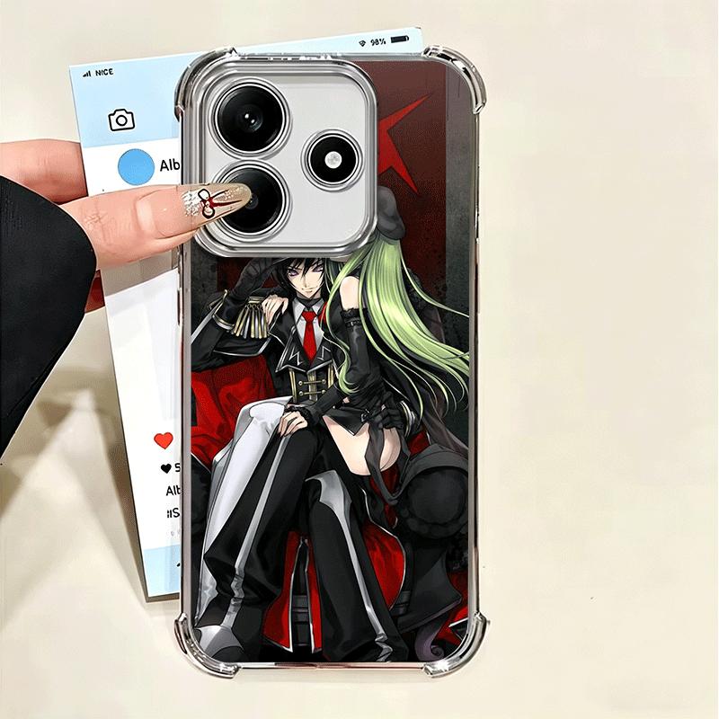 Code Geass Anime Plating Phone Case For Xiaomi Poco X5 X6 X7 X8 Pro Max F8 Ultra F7 M8 M7 M5S Redmi 15C 15 14C 13C 13 X3 12C F6