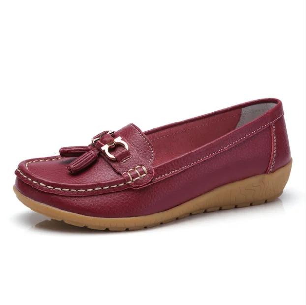  Fashion Women's Flats Ballet Shoes Cut Out Leather Breathable Moccasins Woman Boat Shoes Ballerina Ladies Casual Shoe
