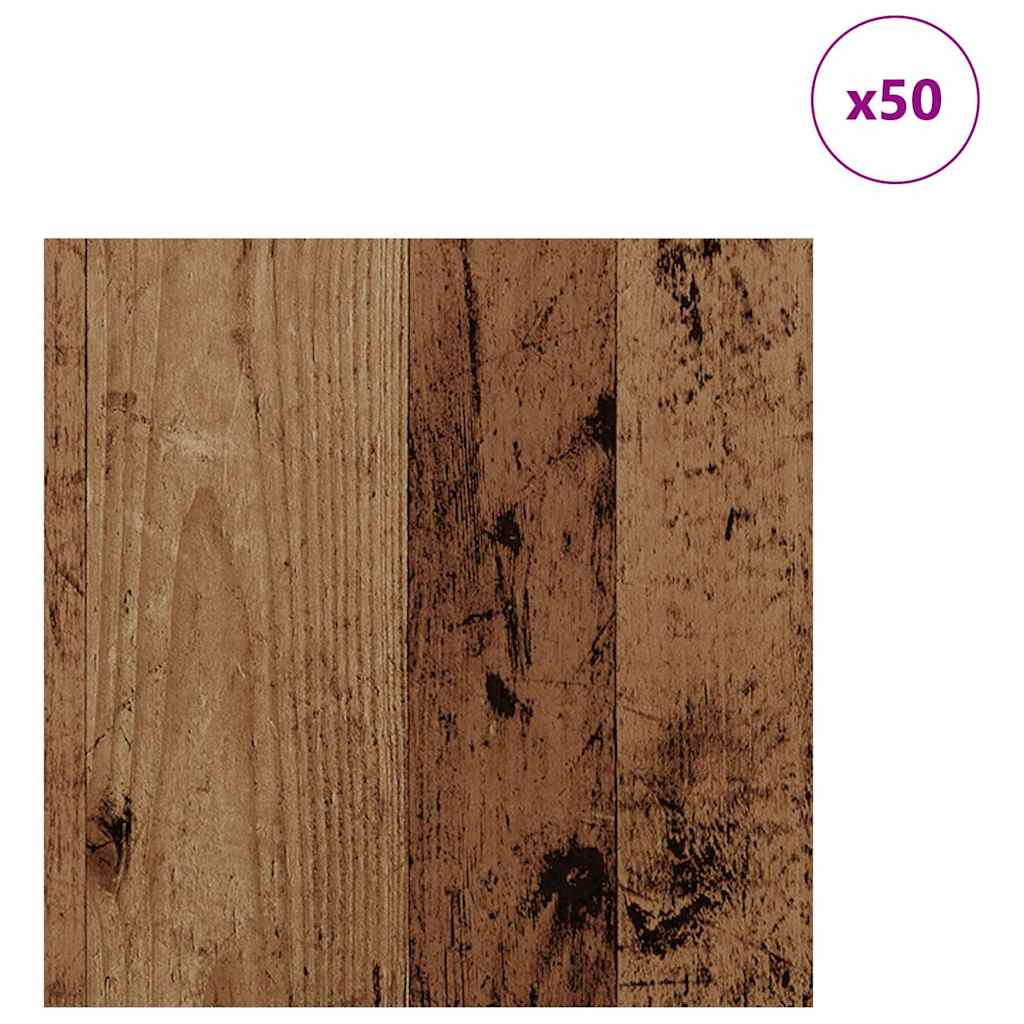 Decorative Panels 50 Pcs Reclaimed Wood Look 30 X 30 X 0.27 Cm Wood Based Material