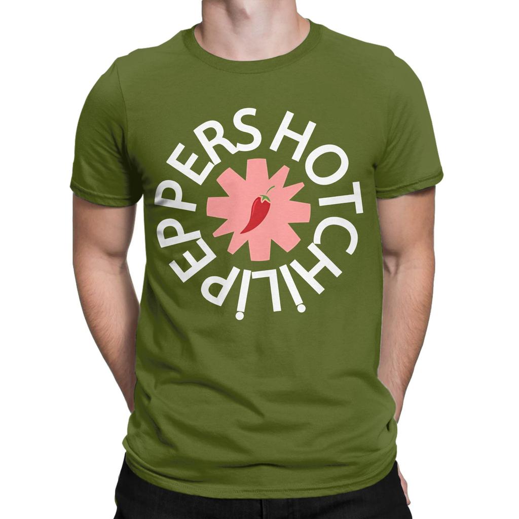 Novelty Red Hot Chili Pepper Tshirts For Unisex O Neck 100 Cotton T Shirts Rock Band Short Sleeve Tees Plus Size Tops