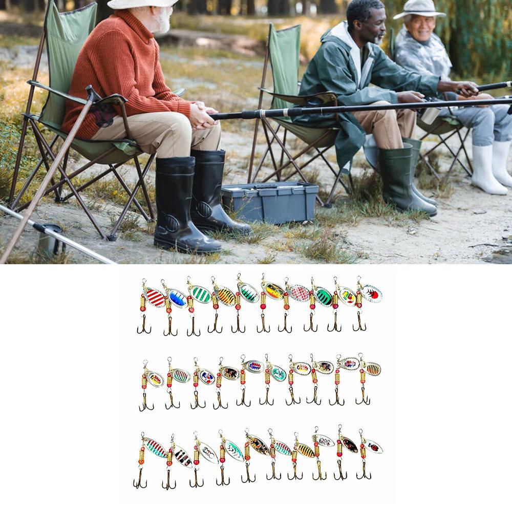 30 Pcs Iron Plate Lure Various Size Weight Colors Vivid Bright Colorful Stickers Metal Fishing Bait
