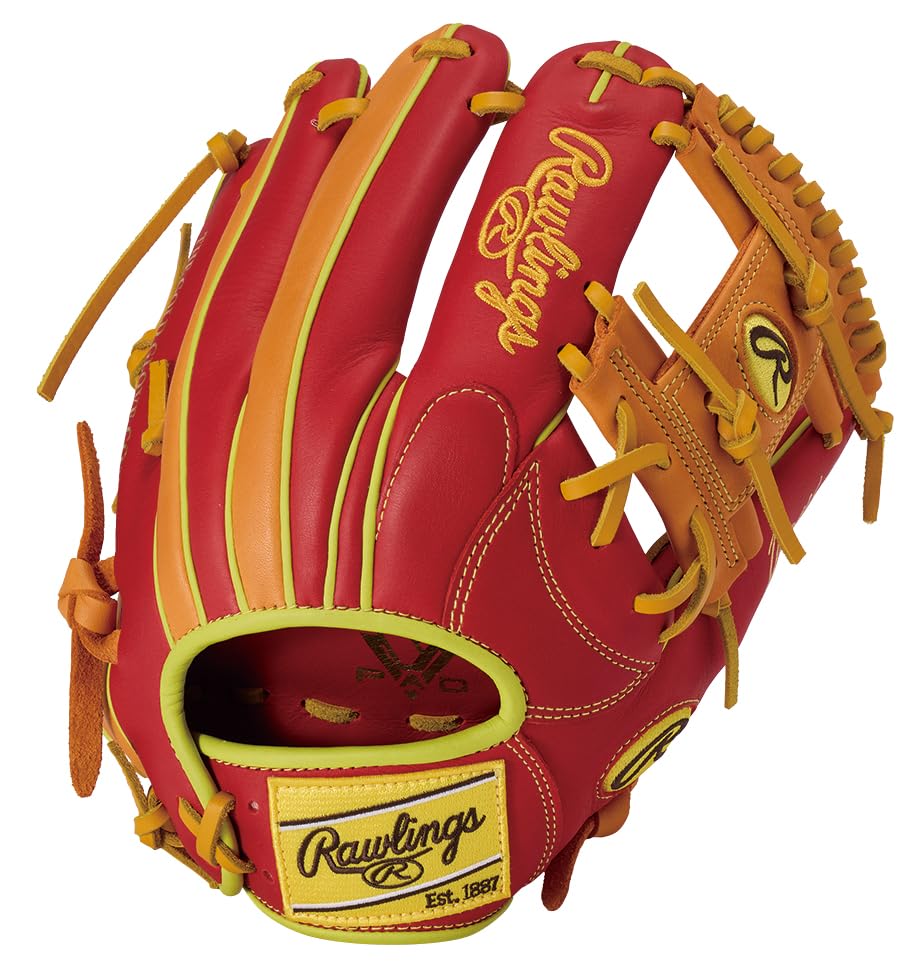 

Rawlings HYPER TECH COLOR SYNC Baseball Throw Glove, Soft, GR5FHTCN62, Infielder s Glove, Scarlet/Orange, 11.25 inches, Right-Handed