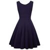 Women's Fashion Sleeveless V-Neck Vintage Casual Color Cocktail Dresses