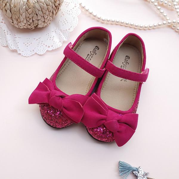 

Туфли на плоской подошве с песочной лентой для девочек Baby Jam, ярко-розовый - Y832