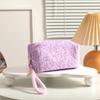 Large Capacity Plush Cosmetic Bag Leopard Print Pattern Travel Cosmetic Case  Cosmetics Storage