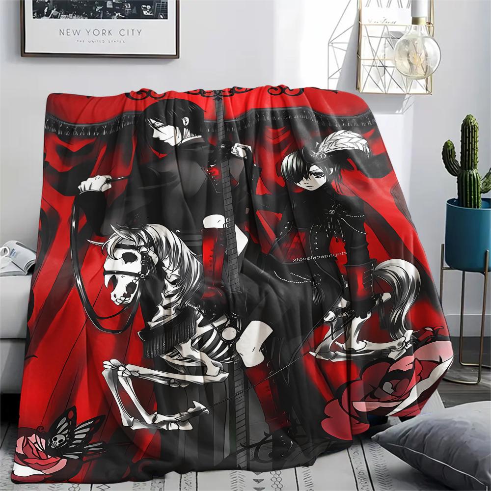 1PZ Coperta in Flanella con Stampa Black Butler, Alta Qualità per Tutte le Stagioni, Decorazione per la Casa, Calore e Comfort, Perfetta per Regali di Natale