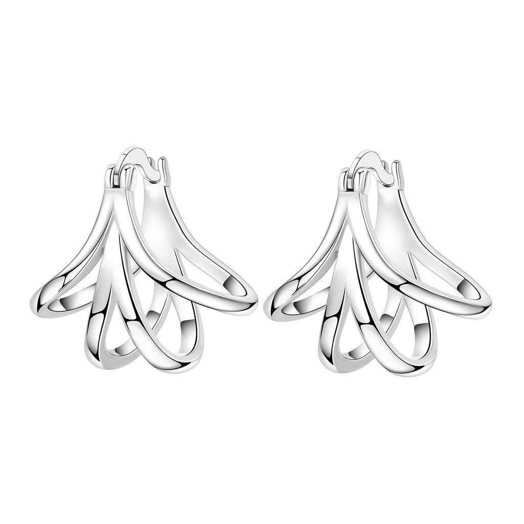 925 Sterling Silver Curve Weaving Large Circle Series Earring Jewelry Versatile Hoop Earrings for Women Jewelry Fine Gifts