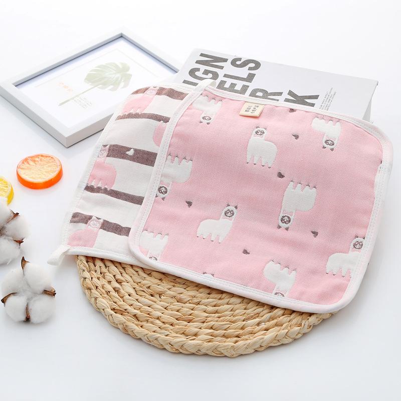 6 Layer Pure Cotton Gauze Baby Burp Cloth Cartoon Jacquard Square Towel For Infant Kids Face And Hand Washing