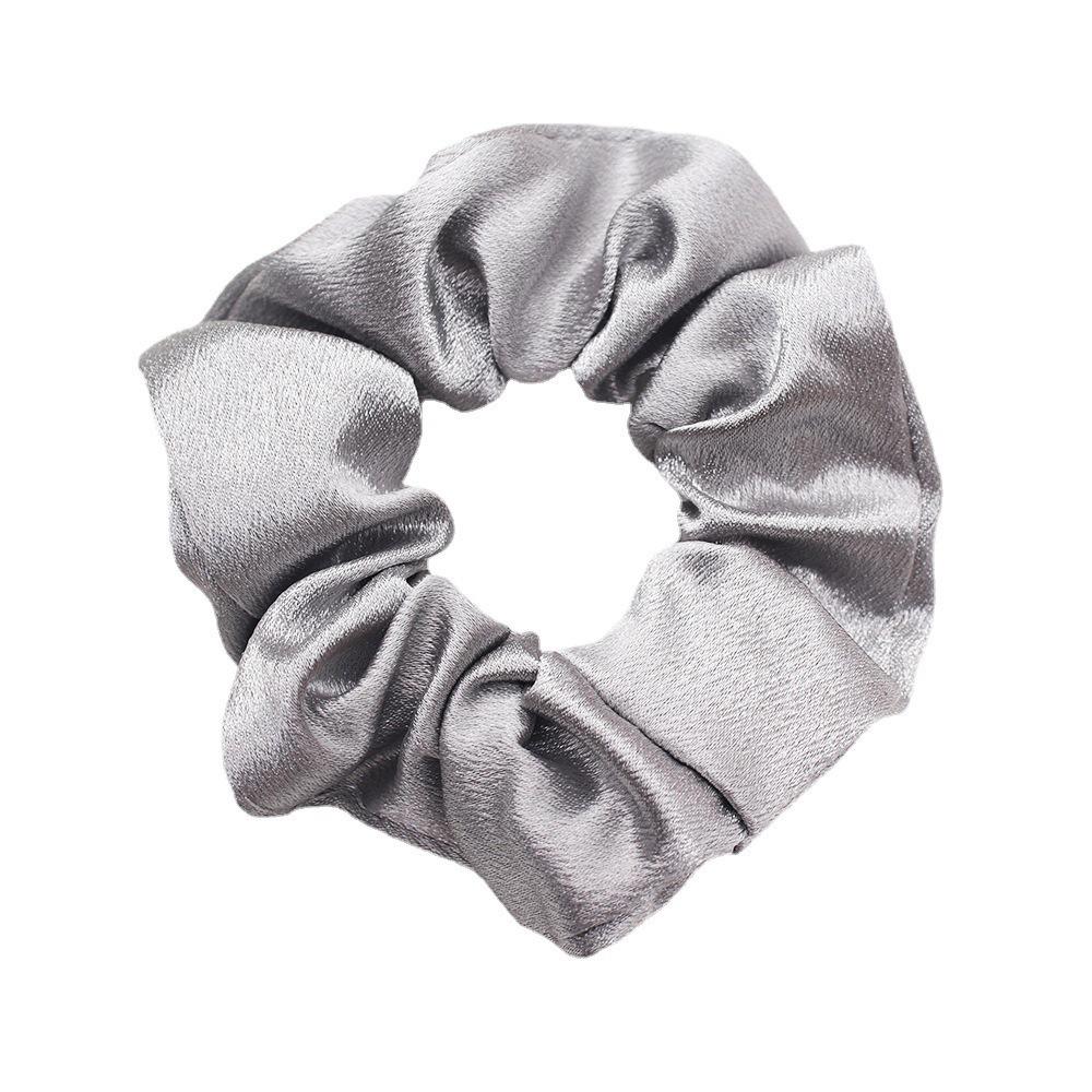 Minimalist Solid Satin Hair Tie Ponytail Accessory with Hang Tag