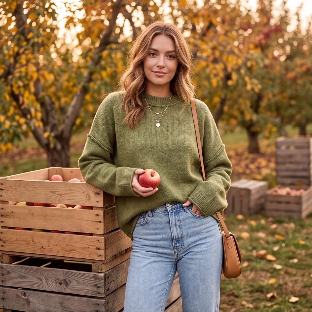 Women's Casual Oversized Pullover Sweater - Loose Fit Knit Top for Everyday Wear