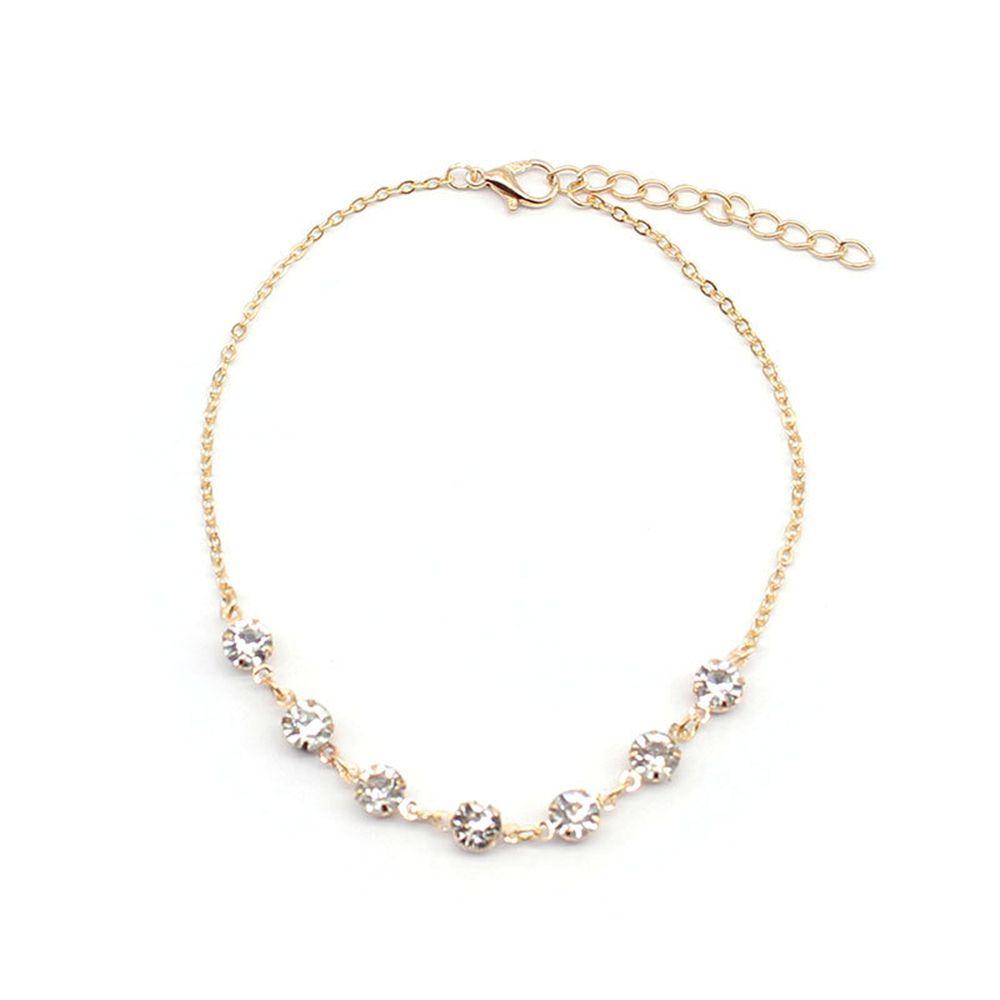 Women Fashion Birthday Gift Summer Beach Crystal Barefoot Foot Chains Rhinestone Anklets Sandal