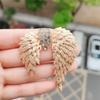Retro Gold Wing Feather Brooch, Personalized Light Luxury High-end Banquet Accessories, Pin Corsage