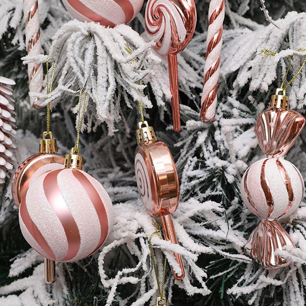 15pcs Plastic Christmas Candy Ball Pendant Reusable Merry Christmas Decor  Wedding Party