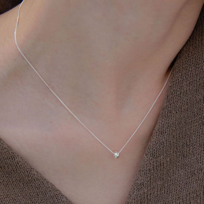 

byweekend Mini hammer ball necklace_silver silver