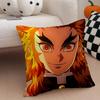 R-Rengoku Kyoujurou Pillow Case Anti-dustmite Pillowcase Invisible Zipper Silky Short Plush Sofa Cushion Cover