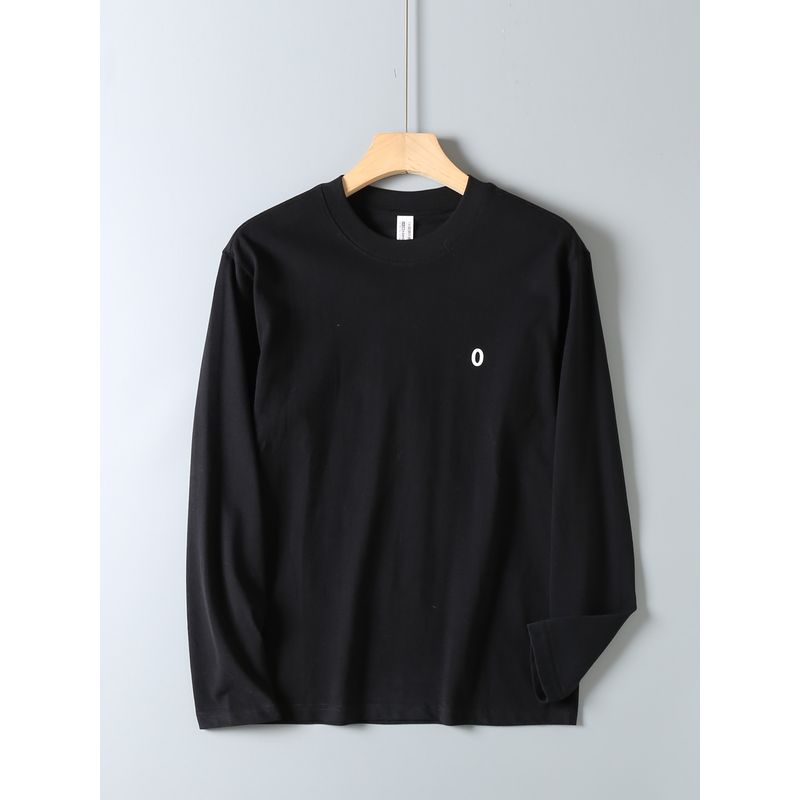 Original Foreign Trade Surplus Japanese-Style All-Cotton Brushed Long-Sleeve T-Shirt, Unisex Couple Style, Soft Casual Loose-Fitting Base Shirt