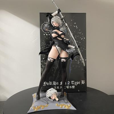 32cm Anime NieR 2B Figur Automata Pod YoRHa No. 2 Typ B Zweiköpfiges PVC Actionfigur Spielzeugsammlung Modell Geschenk