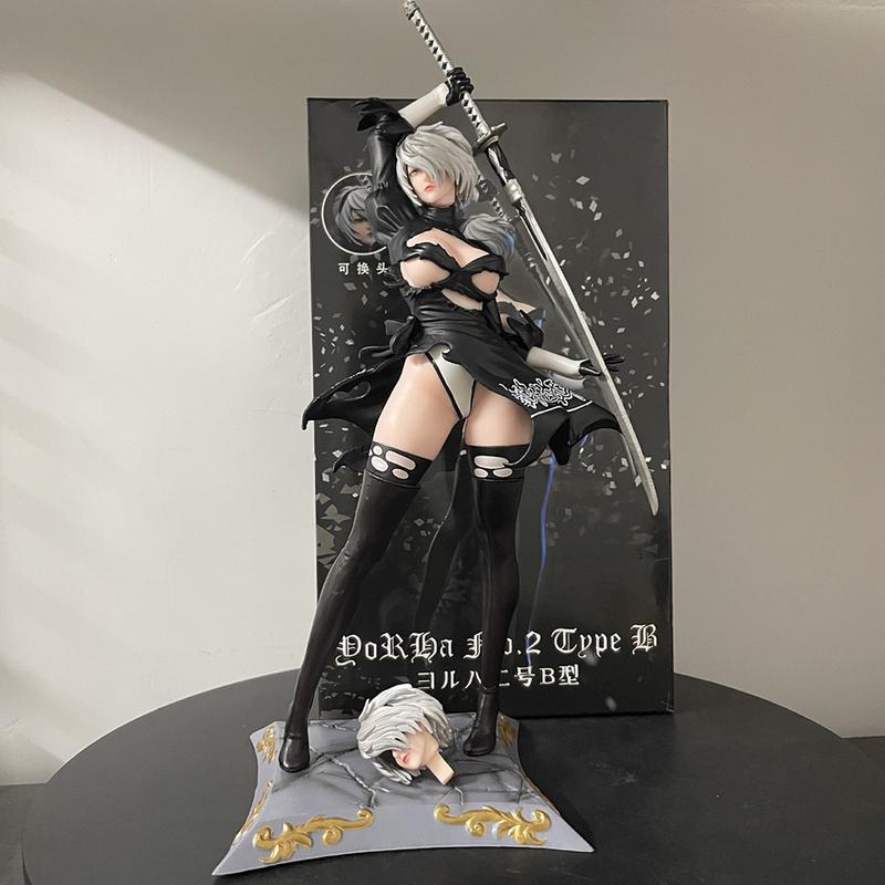 

32cm Anime NieR 2B Figure Automata Pod YoRHa No. 2 Type B two Head PVC Action Figure Toy Collection Model Gift no retail box