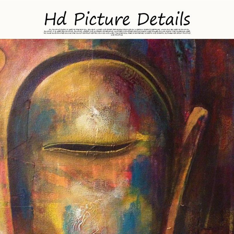 Pintura al óleo de Buda de media cara sobre lienzo, Cuadros, carteles e impresiones, imagen artística de pared escandinava para decoración del hogar y la sala de estar