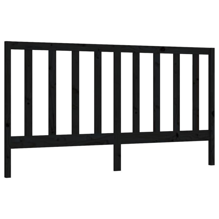 VidaXL Tête de lit Noir 186x4x100 cm Bois massif de pin 817709
