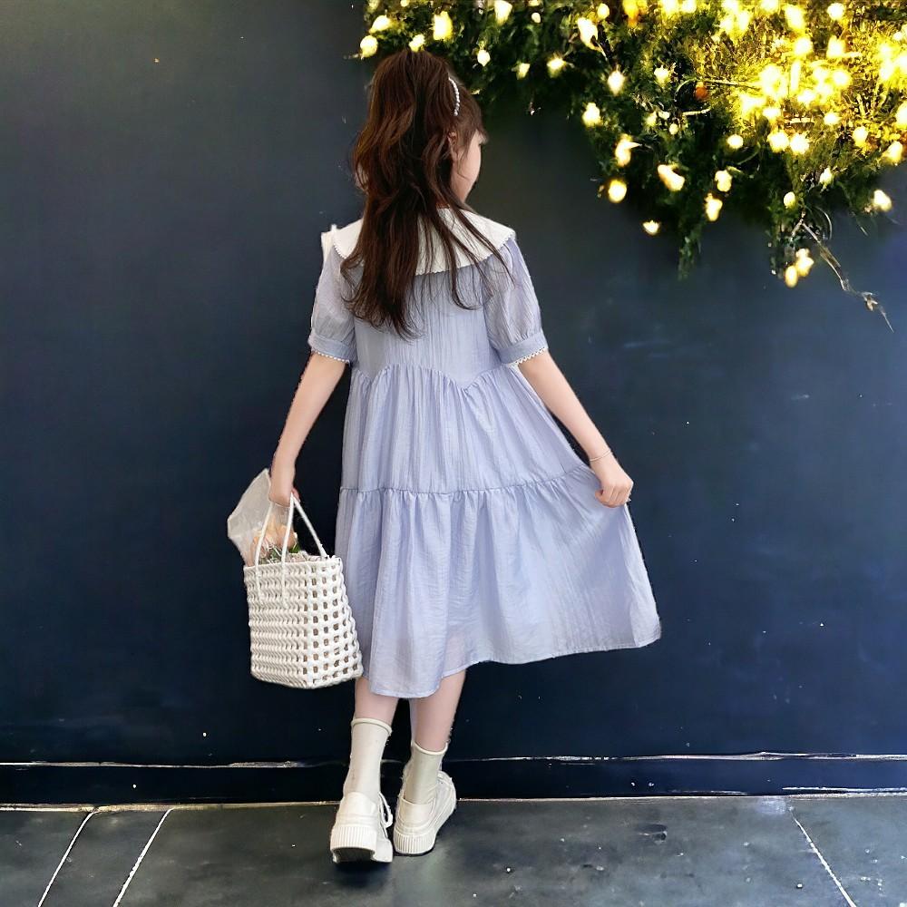 Toddlers Dresses for Girls Children's Dress Summer Kids School Costumes Short Sleeve Casual Princess Dress