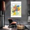 Německá mapa Německa s politickým rozdělením Obrázky Malby Mapa Domácí nástěnná dekorace, Cestovní/Vzdělávací pomůcky