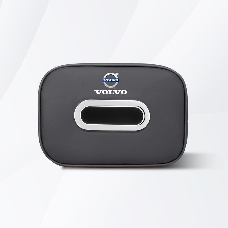 Boîte à mouchoirs de voiture Accessoires d'intérieur de voiture Pour Volvo V60 V40 XC90 S60 C30 XC60 Rdesign XC40 Sac de rangement pour mouchoirs en cuir Étui Kleenex