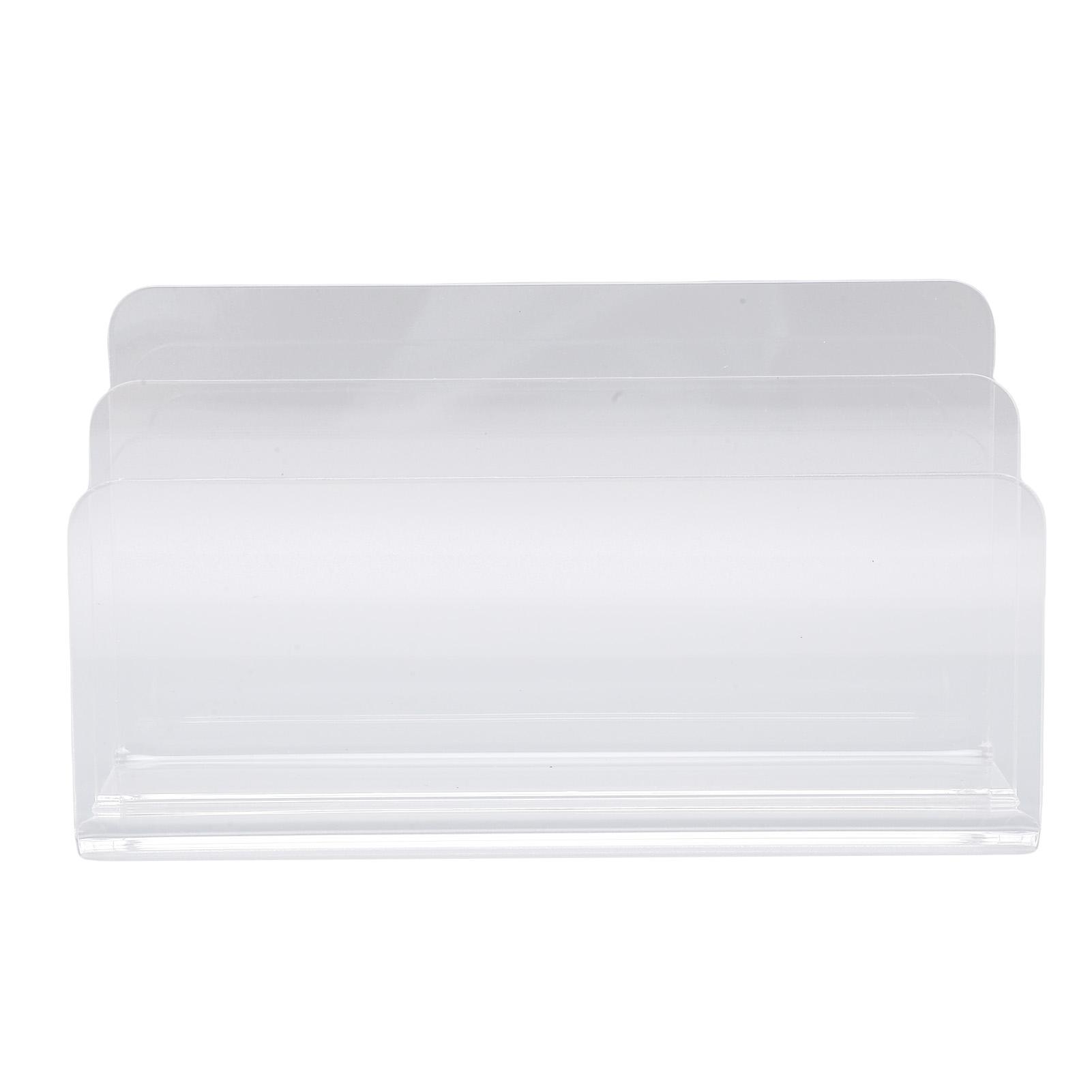 

Mail Sorter Transparent Acrylic Multifunctional 2 Compartments Desktop Letter Holder with Anti Slip Base for Envelope