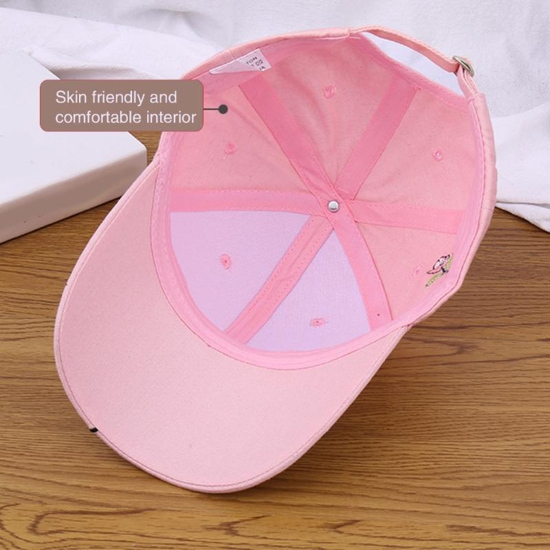 Fashion Baseball Hat for Girl Embroidery Flower Hat Windproof Baseball Hat Breathable Sunproof Hat for Outdoor Activity