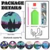 6PCS Diamond Painting Coasters Kits Mandara Wooden Diamond Crafts Coasters Fresh Greenery Diamond DIY Coasters Romantic Red Rose