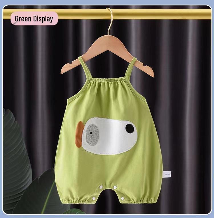 

Летний детский мультяшный ромпер-песочник на подтяжках - Легкая одежда для новорожденных 90 cm