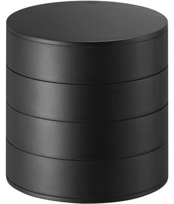 Yamazaki Accessory Tray 4 Tier Black W10 X D10 X H10cm Tower with Lid Accessory Case Accessory Storage 4069 Approx.
