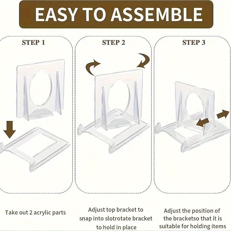 24PCS Adjustable Acrylic Display Easels Multipurpose Plastic Stands for Pictures Collectible Cards Decorative Plates Home Decor