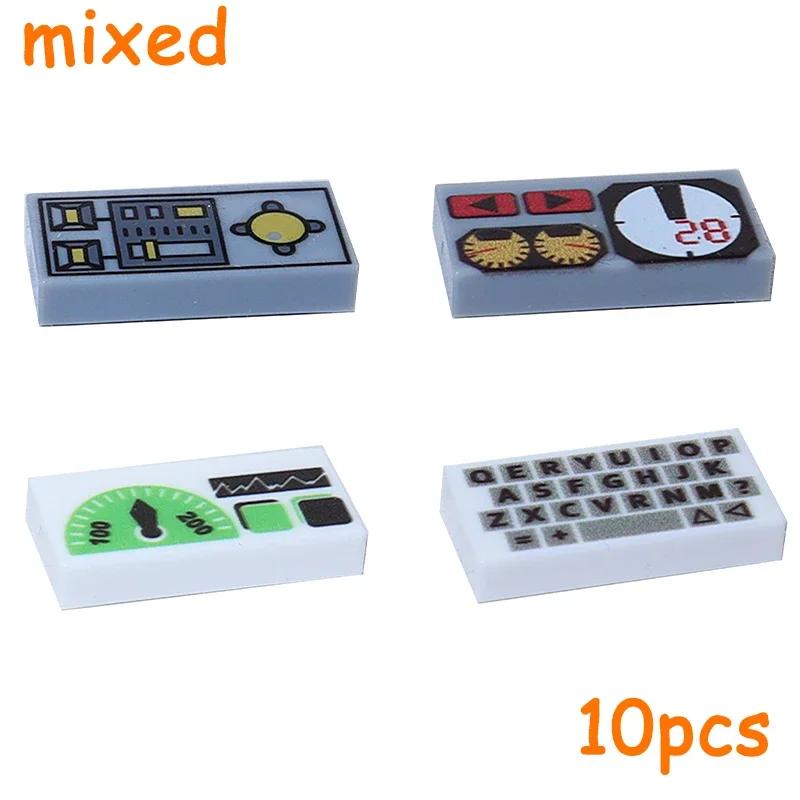Ungiftige Bedruckte 2x2 1x1 1x2 3069 3039 Messgeräte Bedienelemente Center Radarbildschirm Tastatur Muster Fliese Schräge Bausteine Ziegel Stadt Moc Teil