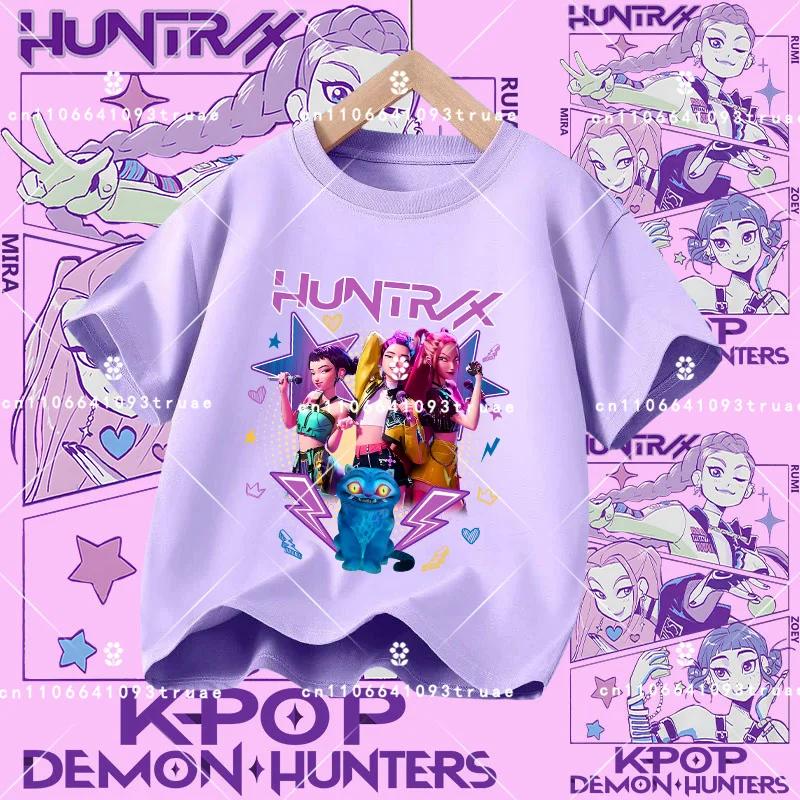 Summer KPop Demon Hunters Kids Girls Boys T-shirt Children's Clothing T Shirt Casual O-Neck Short Sleeve Tops