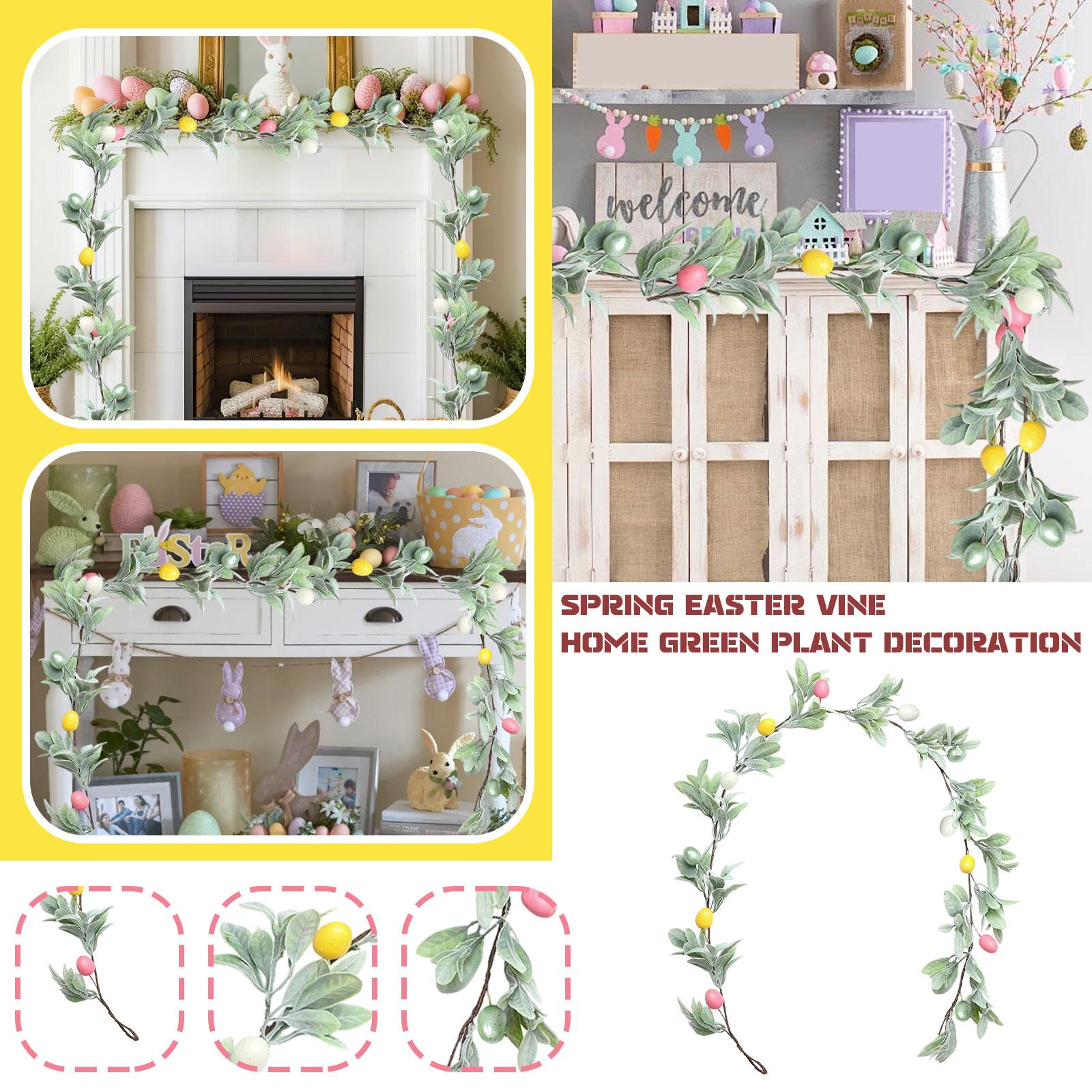 1,8 м Весеннее Пасхальное Украшение Лист Уши Кролика Глициния Венок Дверной проем Камин Лестница Стол One Size