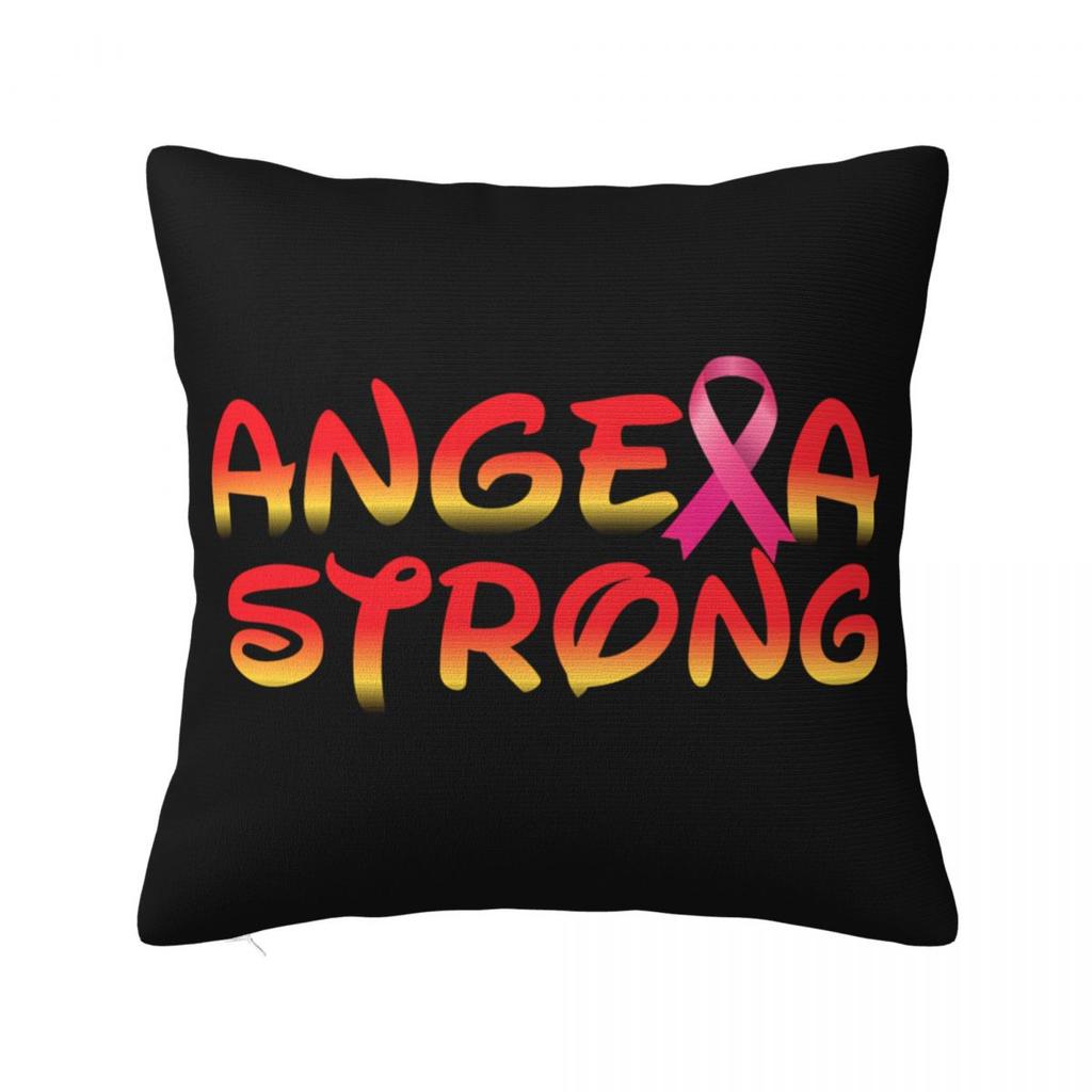 Breast Cancer Awareness Ribbon Pillow Case Cushion Covers Fashion Zipper Decor Pillowcase for Car 4040cm