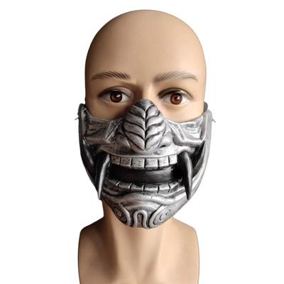 Japanese Demon Face Cover Ghost Cosplay Half Face Cover Halloween Costume Props