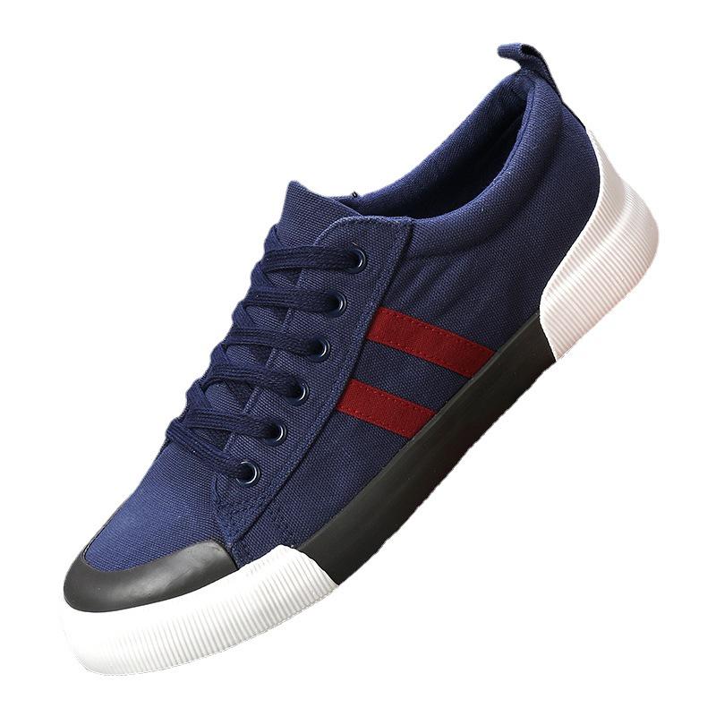 Men's Trendy 2026 Spring Low-Top Breathable Canvas Skate Shoes - Korean Style Casual Flats