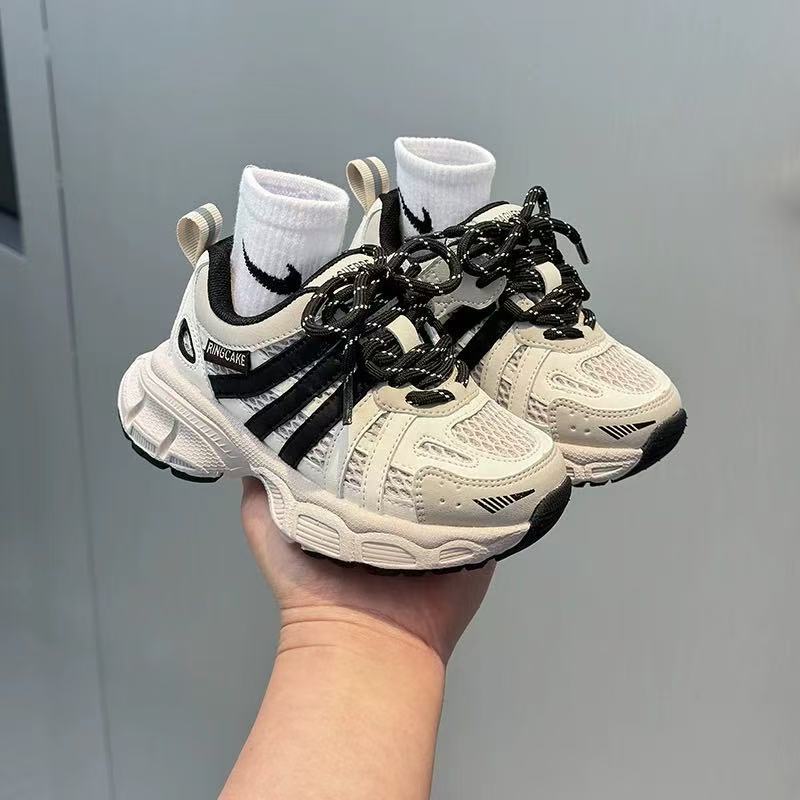 

Girls sports shoes 2025 spring and autumn new children s shoes mesh soft sole medium and old children s dad shoes boys shoes 37 чёрный