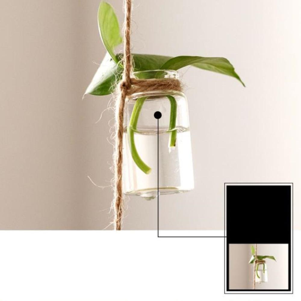 Flower Plant Hydroponic Container Home Decor Glass Vase Wind Chimes Hanging Vase 1 Strings