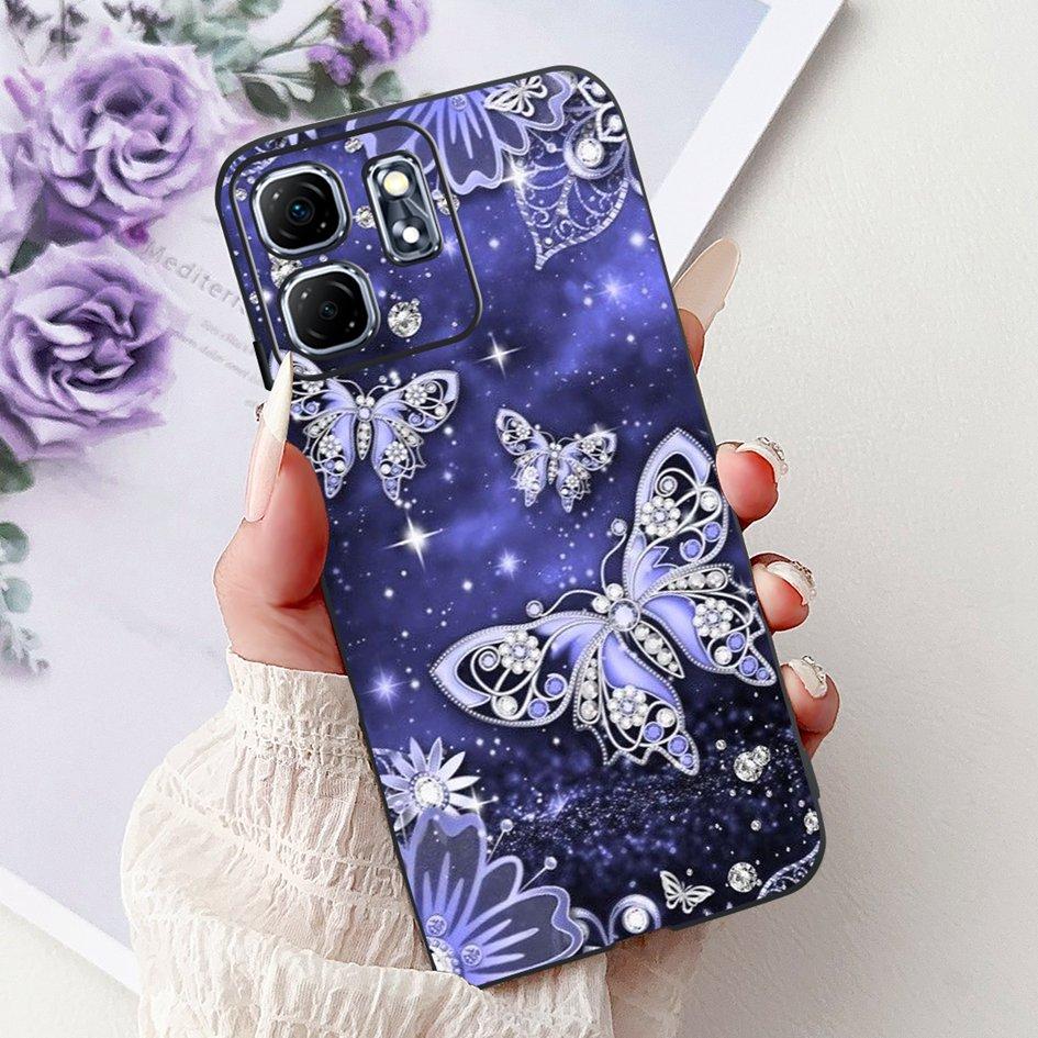 For Infinix Hot 50i Case X6531 New Fashion Flower Love Heart Pattern Soft Silicone Cover For Infinix Smart 9 Smart9 X6532 Bumper
